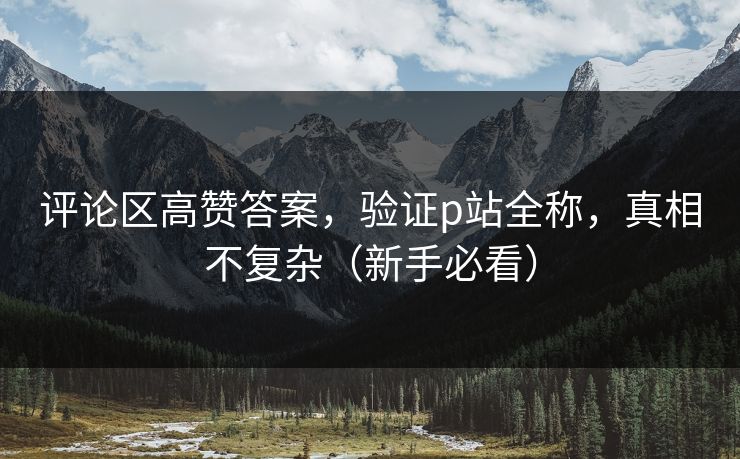 评论区高赞答案,验证p站全称,真相不复杂(新手必看)