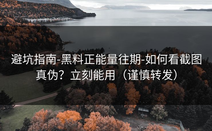 避坑指南-黑料正能量往期-如何看截图真伪?立刻能用(谨慎转发)