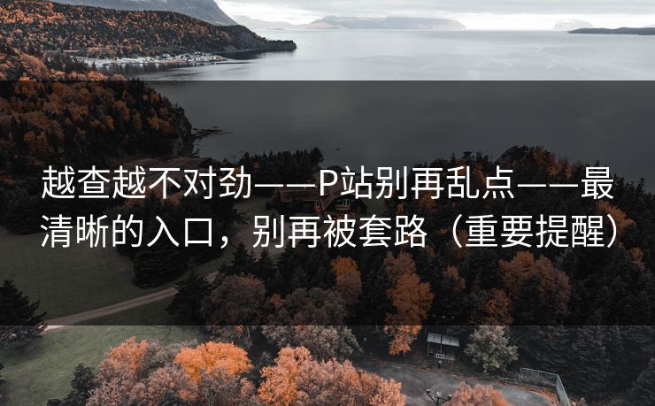 越查越不对劲——P站别再乱点——最清晰的入口，别再被套路（重要提醒）